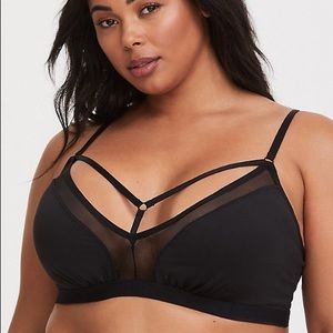 NWT TORRID BLACK MESH STRAPPY BRALETTE 00